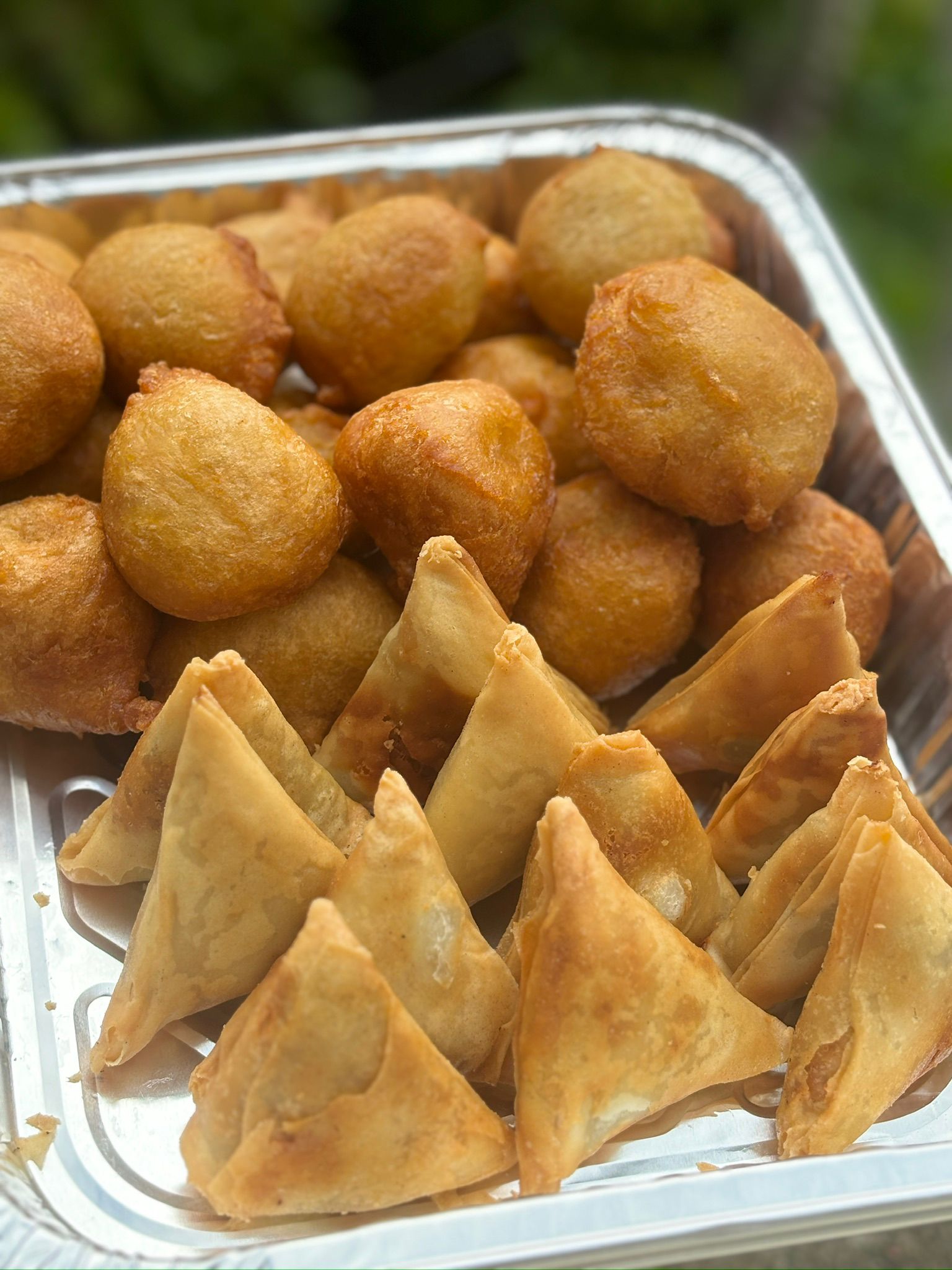 Spring rolls and samosa