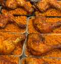 850ml Smokey Party Jollof Rice with Peppered Nigerian Chicken and Fried Plantain (10 packs)